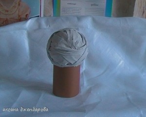 поделка из креповой бумаги - цветочный шар