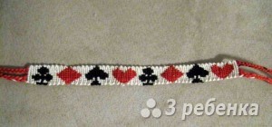 Схема фенечки прямым плетением 6180