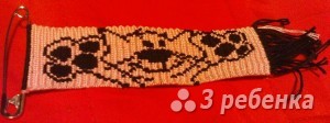Схема фенечки прямым плетением 5919