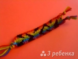 Схема фенечки прямым плетением 6441