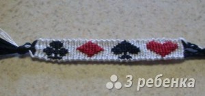 Схема фенечки прямым плетением 6180