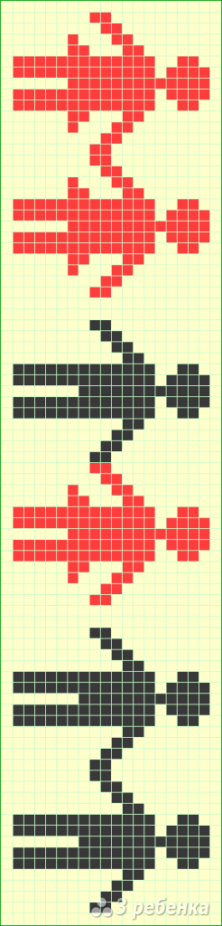 Схема фенечки прямым плетением 6550
