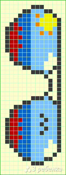 Схема фенечки прямым плетением 6313
