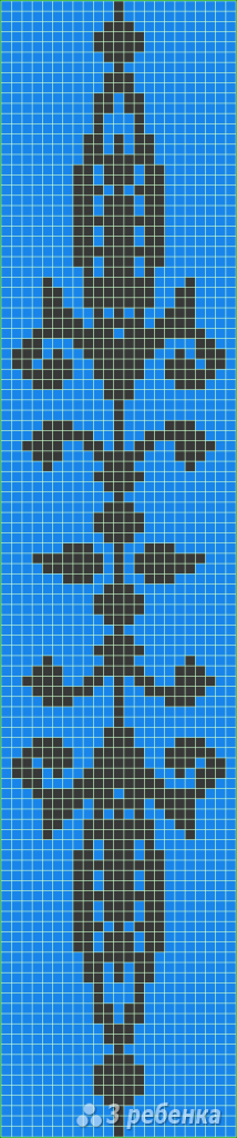 Схема фенечки прямым плетением 6524