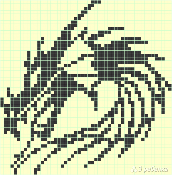 Схема фенечки прямым плетением 6531
