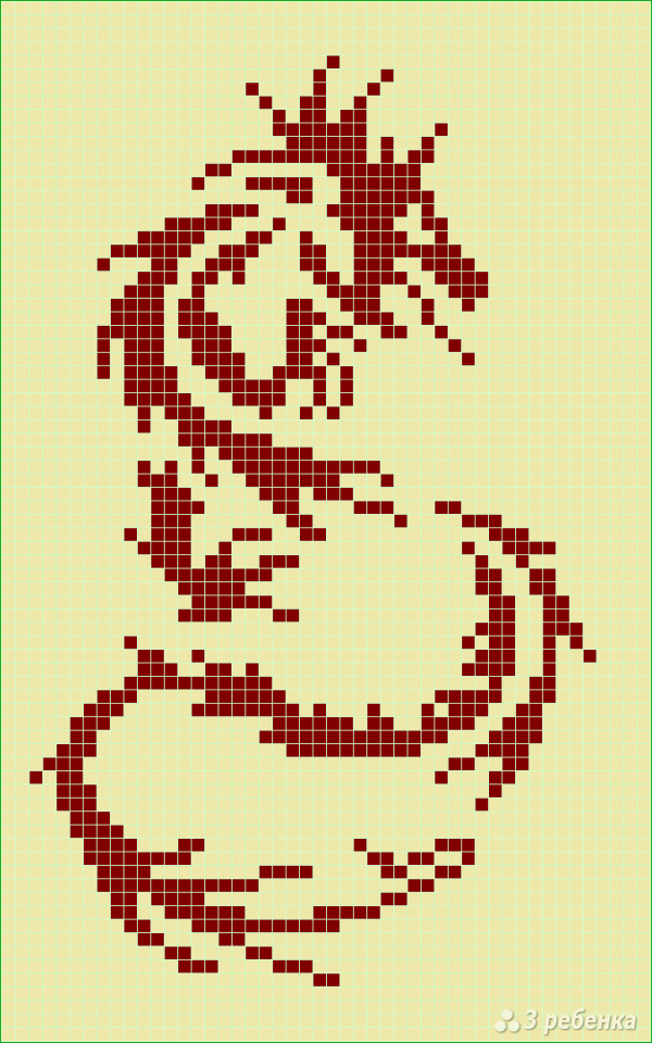 Схема фенечки прямым плетением 6404