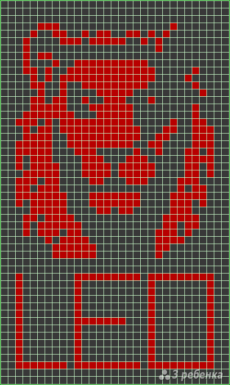 Схема фенечки прямым плетением 6555