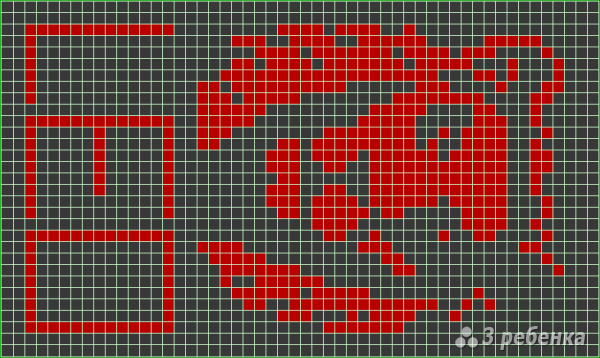 Схема фенечки прямым плетением 6555