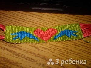 Схема фенечки прямым плетением 7540