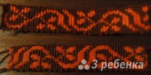 Схема фенечки прямым плетением 7301