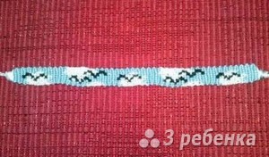 Схема фенечки прямым плетением 11356