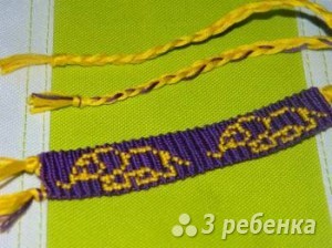 Схема фенечки прямым плетением 10229
