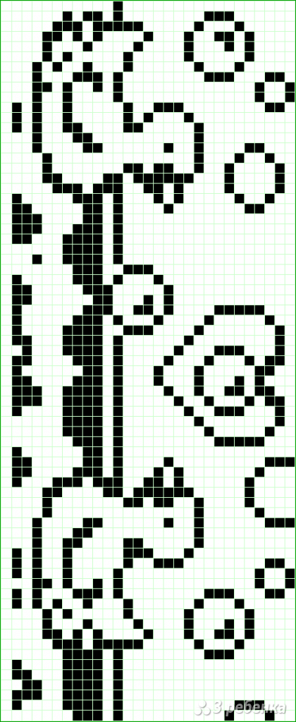Схема фенечки прямым плетением 10341