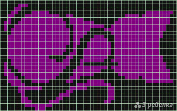 Схема фенечки прямым плетением 11524