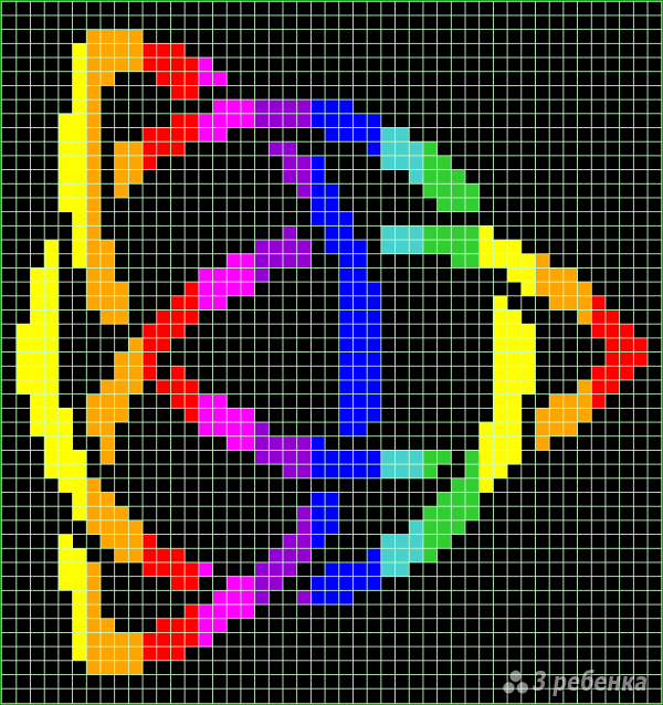 Схема фенечки прямым плетением 10393