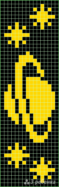 Схема фенечки прямым плетением 10101