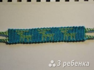 Схема фенечки прямым плетением 12883