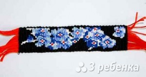 Схема фенечки прямым плетением 12847