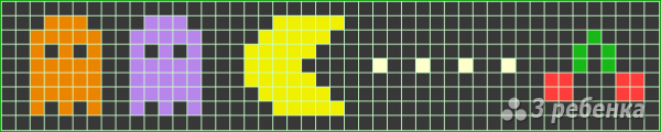 Схема фенечки прямым плетением 13165