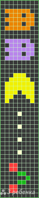 Схема фенечки прямым плетением 13165