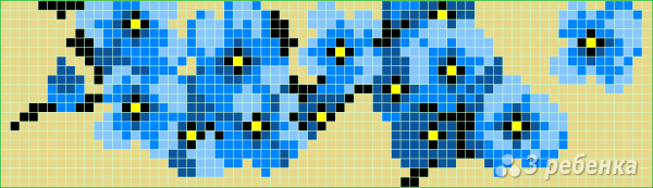 Схема фенечки прямым плетением 12847