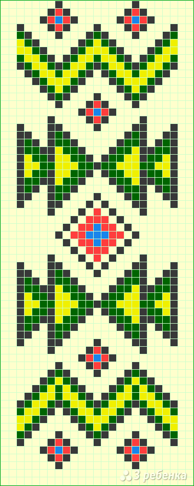 Схема фенечки прямым плетением 12897