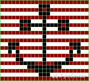 Схема фенечки прямым плетением 13078