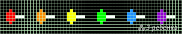 Схема фенечки прямым плетением 14580