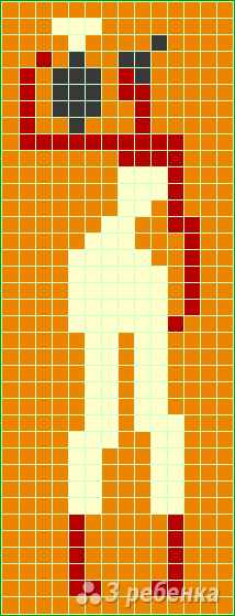 Схема фенечки прямым плетением 14375
