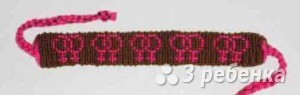 Схема фенечки прямым плетением 14744