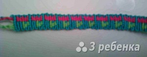 Схема фенечки прямым плетением 14899