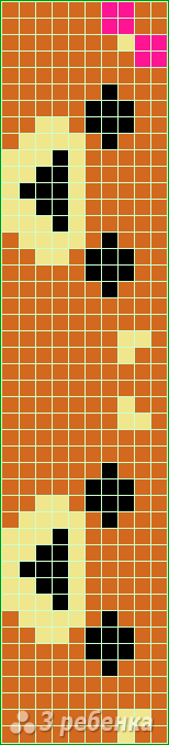 Схема фенечки прямым плетением 14878