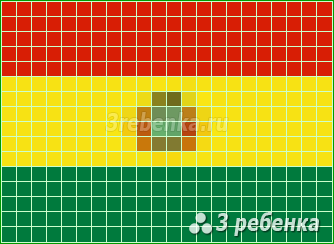 Схема фенечки прямым плетением Боливия