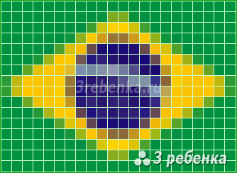 Схема фенечки прямым плетением Бразилия