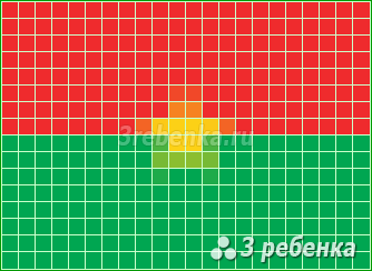Схема фенечки прямым плетением Буркина-Фасо