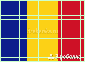Схема фенечки прямым плетением Чад