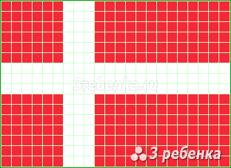 Схема фенечки прямым плетением Дания