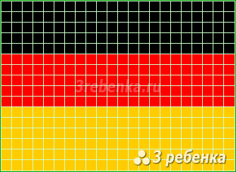Схема фенечки прямым плетением Германия
