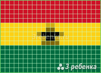 Схема фенечки прямым плетением Гана