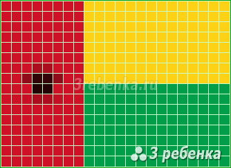 Схема фенечки прямым плетением Гвинея-Бисау