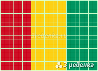 Схема фенечки прямым плетением Гвинея