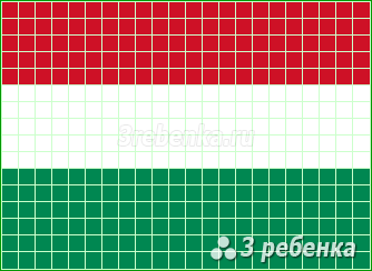 Схема фенечки прямым плетением Венгрия