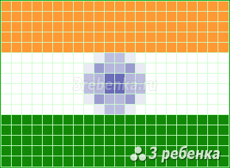 Схема фенечки прямым плетением Индия