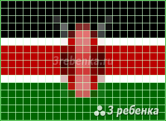 Схема фенечки прямым плетением Кения