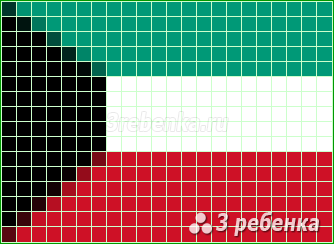 Схема фенечки прямым плетением Кувейт