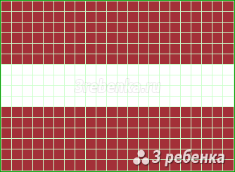 Схема фенечки прямым плетением Латвия
