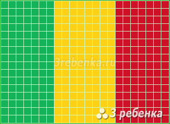 Схема фенечки прямым плетением Мали