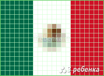 Схема фенечки прямым плетением Мексика