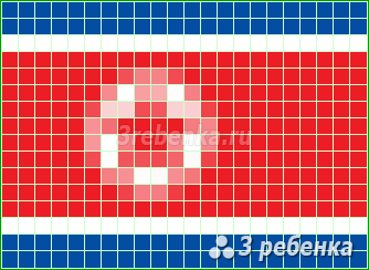 Схема фенечки прямым плетением Корейская Народно-Демократическая Республика