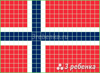 Схема фенечки прямым плетением Норвегия